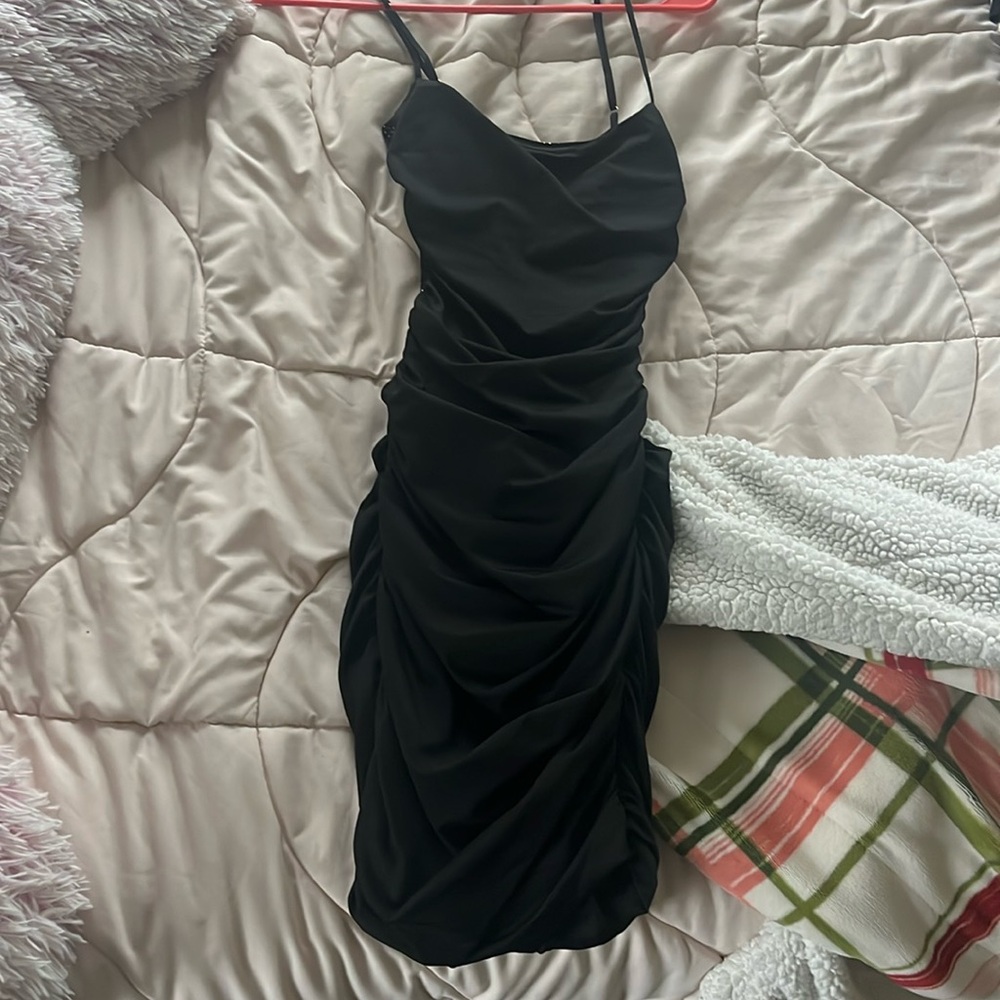 LUCY IN THE SKY MARSHA BODYCON BLACK DRESS